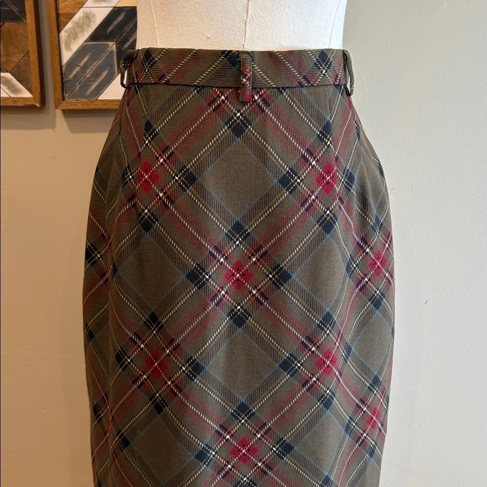 Vintage Ralph Lauren Wool Plaid Equestrian Wrap Skirt size 8 EUC - Picture 7 of 13